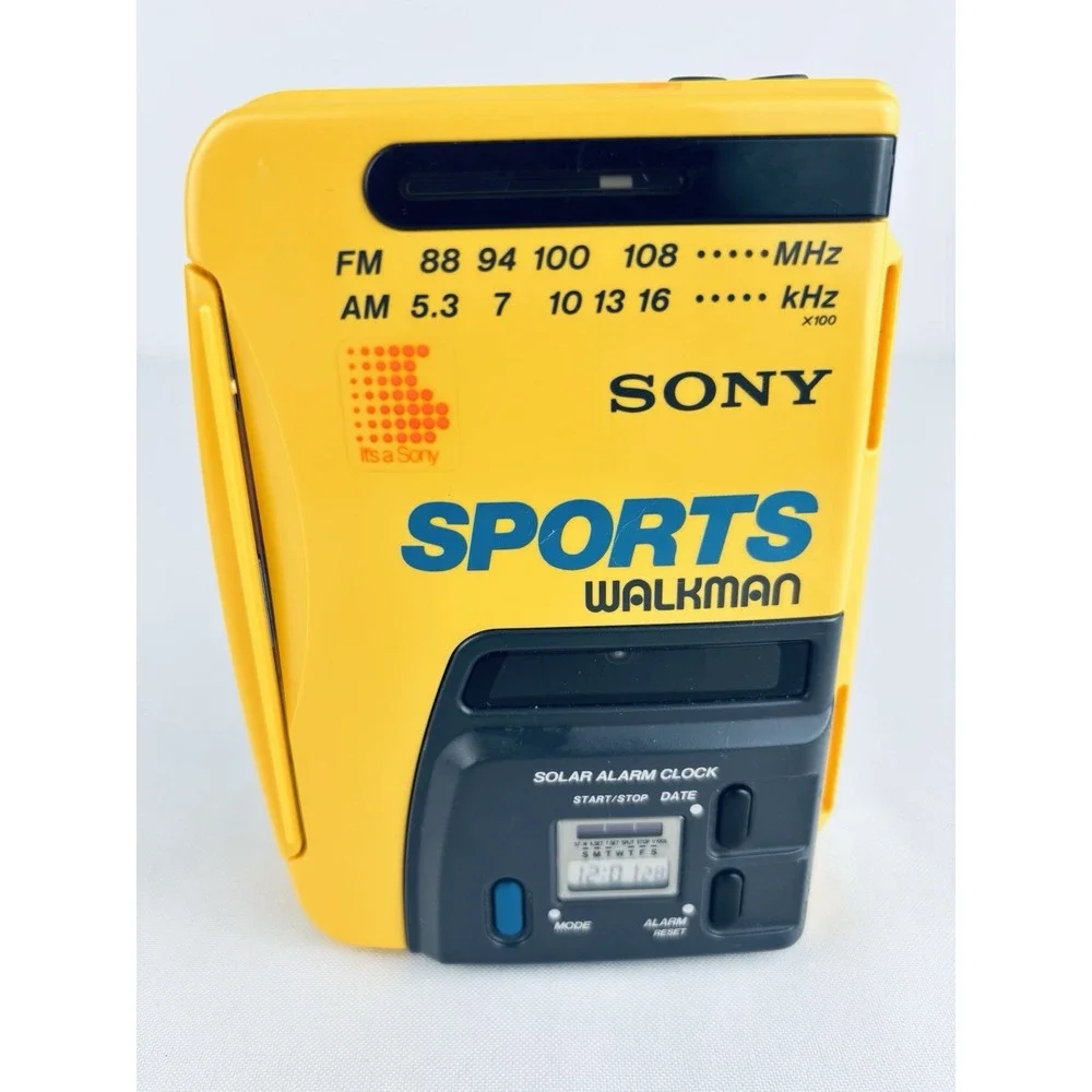 Sony Sports Walkman WM-AF58 Cassette Player AM/FM Solar Alarm Clock Non Working